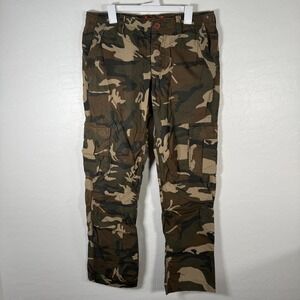 Superdry Pants Mens XL Green Brown Camo Cargo Outdoor Pockets Cotton